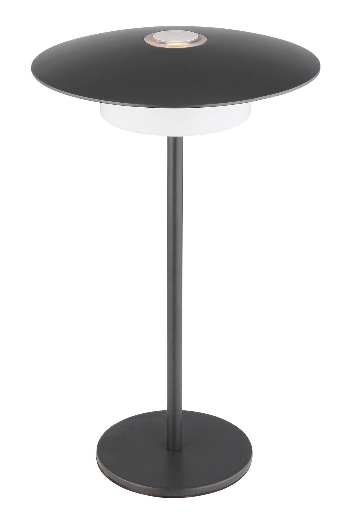 Akku-Tischleuchte 21024g mit Wandmontage - Schwarz/Weiß, Design, Kunststoff/Metall (18/30cm) - Globo