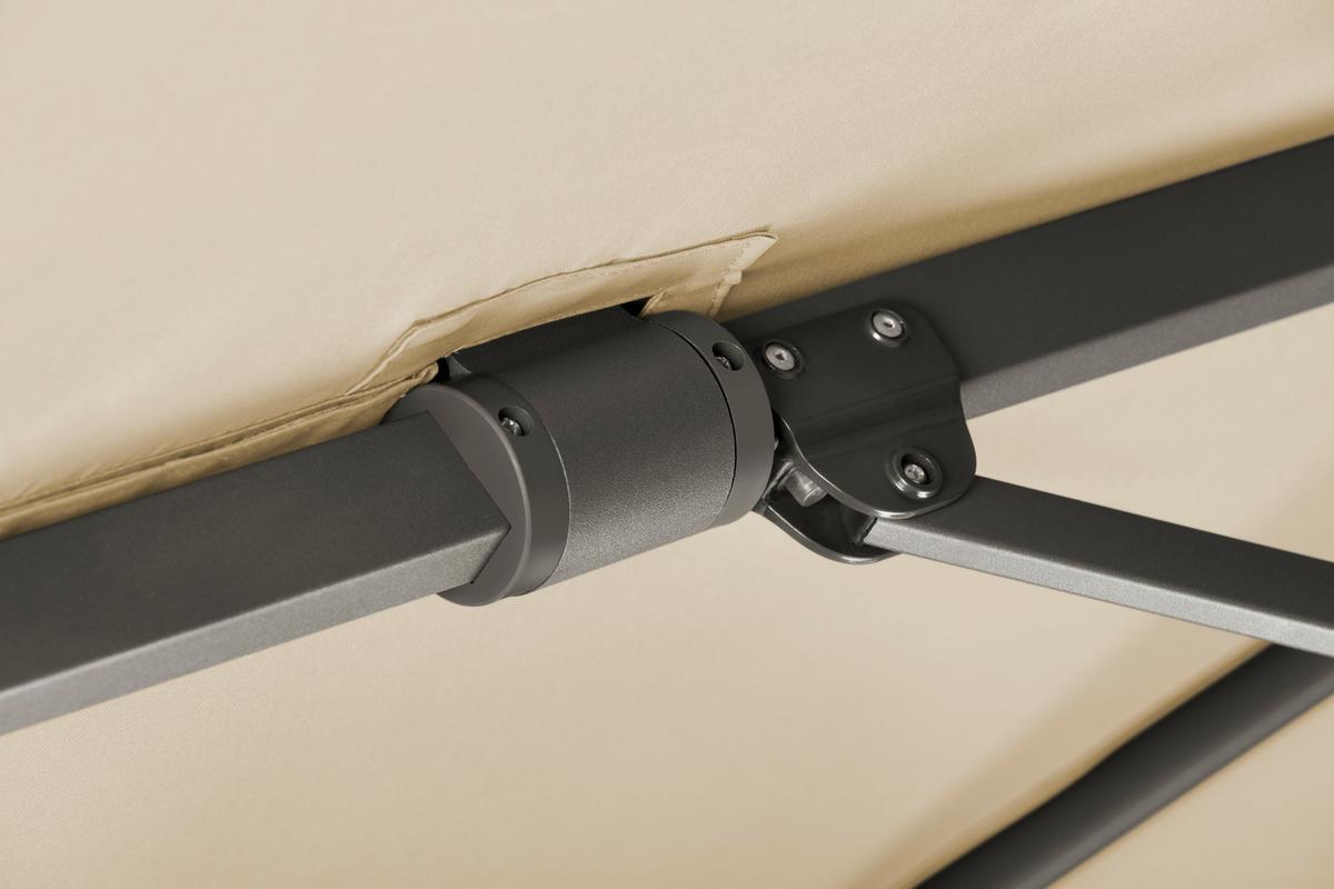 Ampelschirm Rhodos Twist Bxhxt: 322x276x260-350 Cm Naturfarben - Anthrazit/Naturfarben, Basics, Textil/Metall (322/276/350x260cm) - Schneider