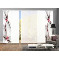 Flächenvorhang 6-tlg. Franklin B: 60 Cm, Rot/schwarz/weiß - Rot, Basics, Textil (60/245cm)