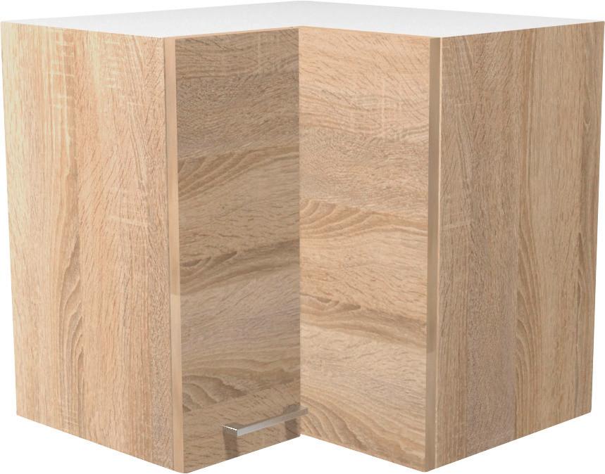Rohová Horní Skříňka Samoa He 60 - bílá/barvy dubu, Konvenční, kompozitní dřevo/plast (60/54/32cm)