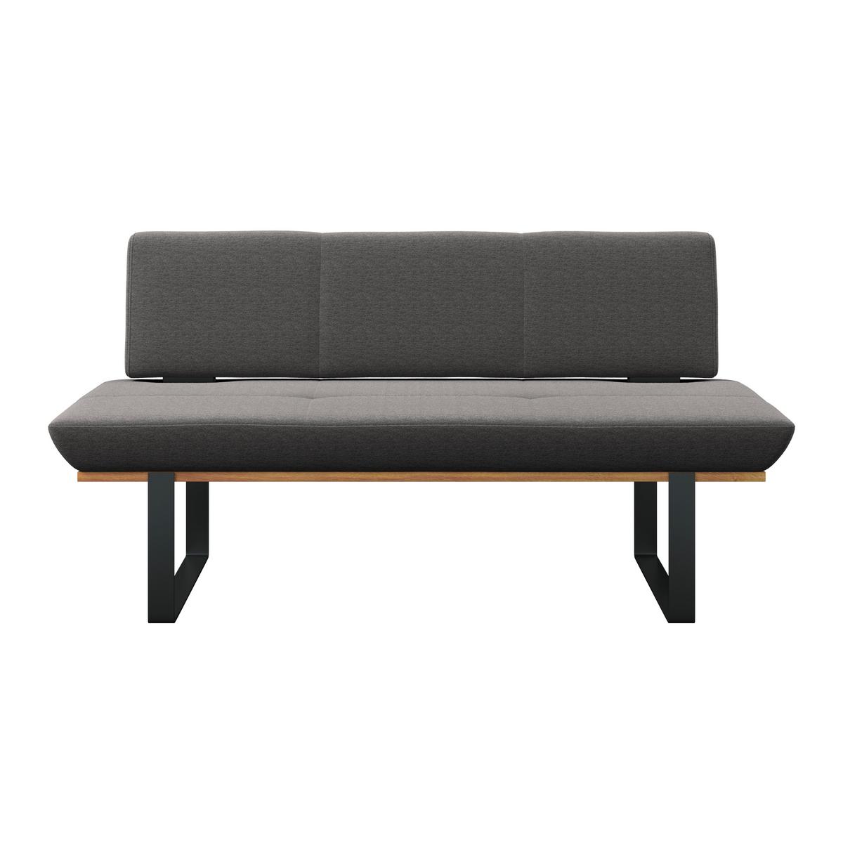 Sitzbank Tristan Webstoff dunkelgrau, B: 170cm - Dunkelgrau/Schwarz, MODERN, Holz/Textil (170/48/90cm) - James Wood