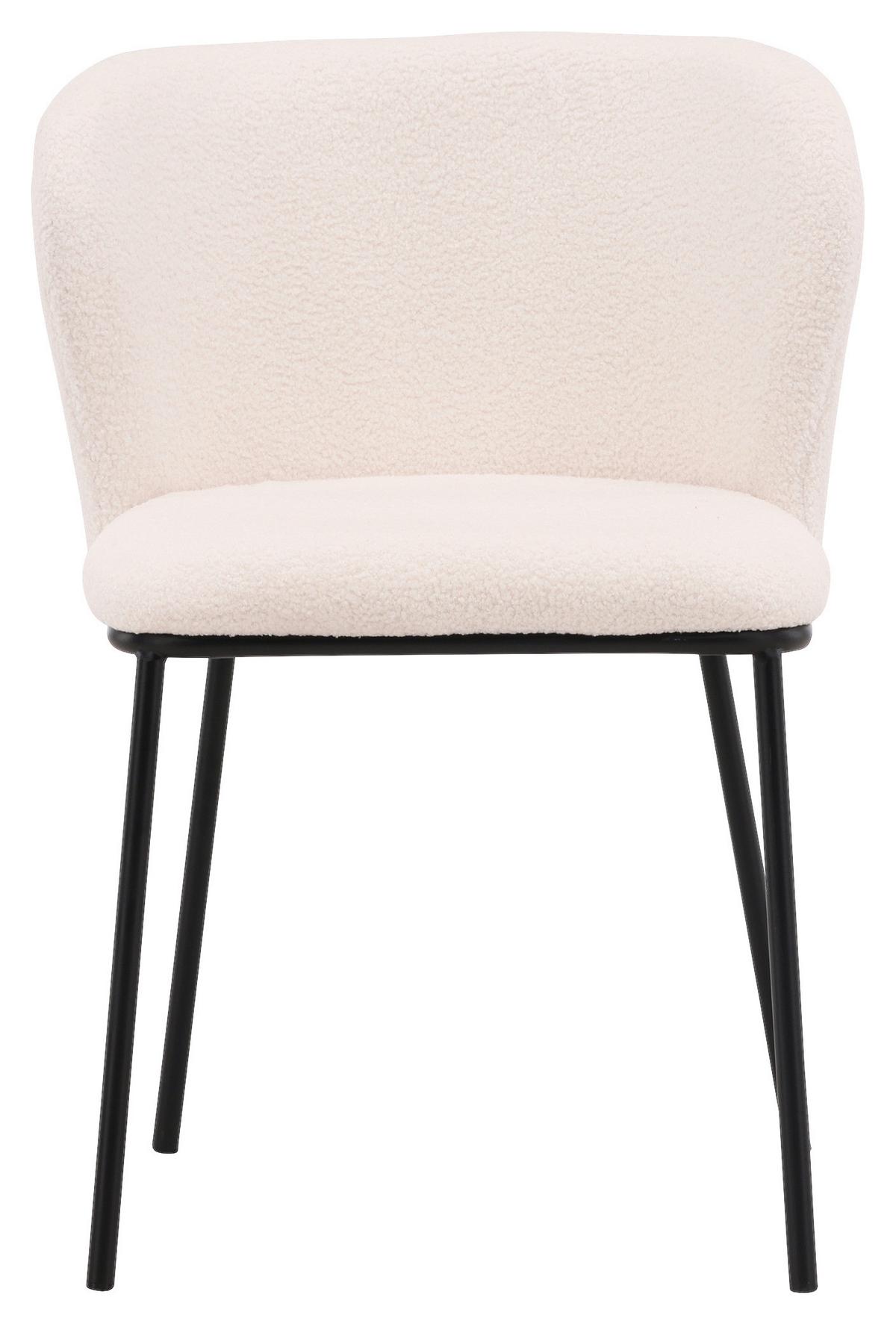 Stuhl-set Edina - Schwarz/Weiß, Design, Textil/Metall (56/55/76cm) - Livetastic