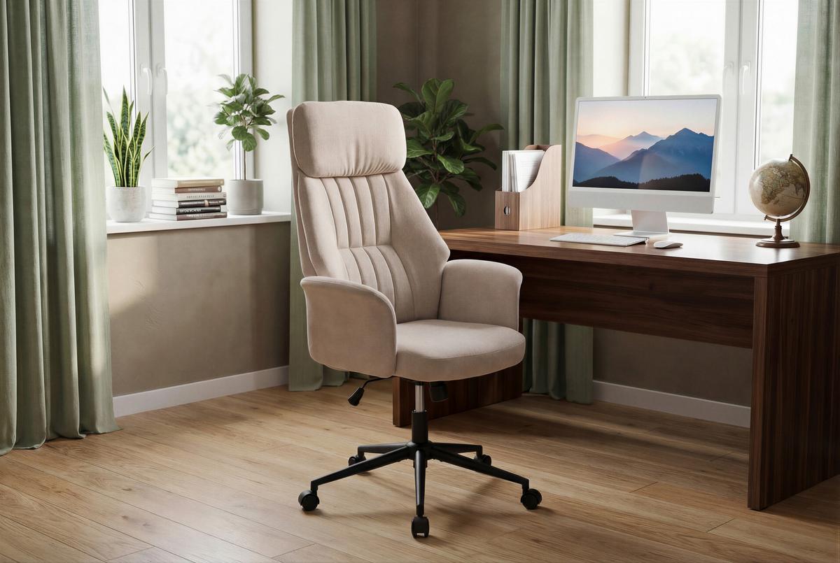 Drehstuhl Austin Hellbraun B: 66 cm - Hellbraun/Schwarz, MODERN, Holz/Kunststoff (66/114/122/64cm) - Livetastic