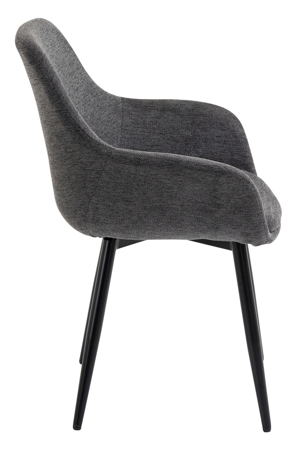 Armlehnstuhl-Set Anthrazit B: 64 cm - Anthrazit/Schwarz, MODERN, Textil/Metall (64/86/59cm) - Livetastic