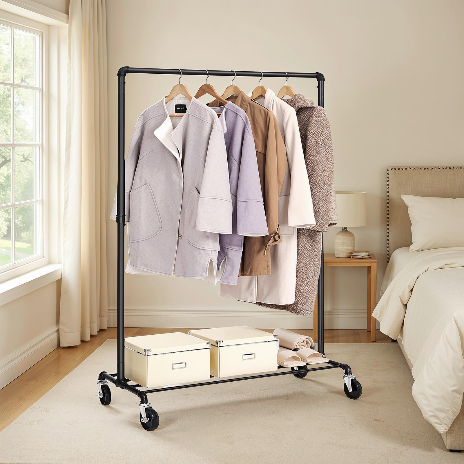 Kleiderwagen Schwarz B: 100 Cm - Schwarz, Basics, Kunststoff/Metall (100/163/50cm)
