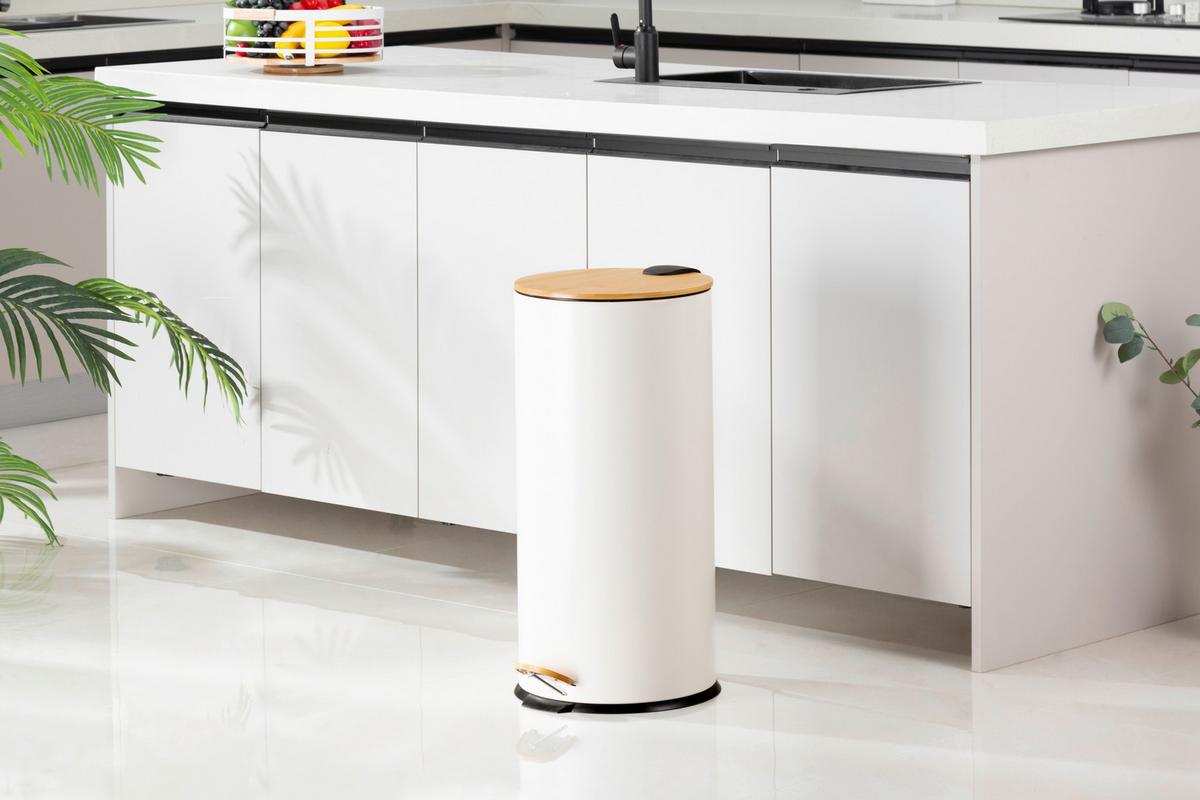 Odpadkový koš ECHTWERK TRETABFALLEIMER - bílá/černá, Design, kov/plast (30,5cm) - Echtwerk