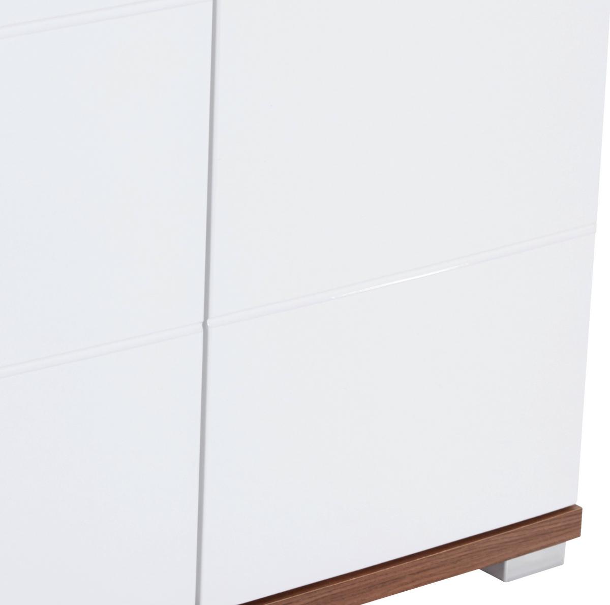Waschbeckenunterschrank Bari B: 70cm, Weiß + Eiche Dekor - Eichefarben/Alufarben, KONVENTIONELL, Holzwerkstoff/Kunststoff (70/60/32cm)