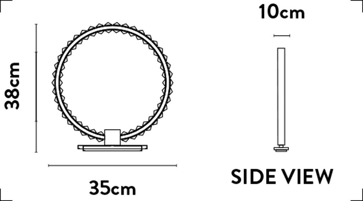 LED-Tischleuchte Hoop Chromfarben B: 10 cm - Chromfarben, LIFESTYLE, Glas/Metall (35/10/38cm)