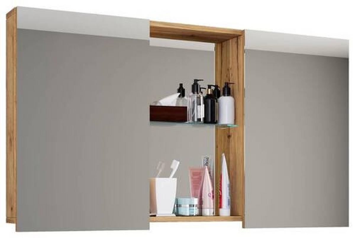 Spiegelschrank Budasi Honigeiche B: 112 cm - Honigeiche, MODERN, Holzwerkstoff (112/59/12cm) - MID.YOU