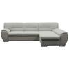 Veratti New Beige Inkl. Schlaffunktion Ottomane Rechts - Beige/Silberfarben, Design, Textil (281/167cm) - MID.YOU