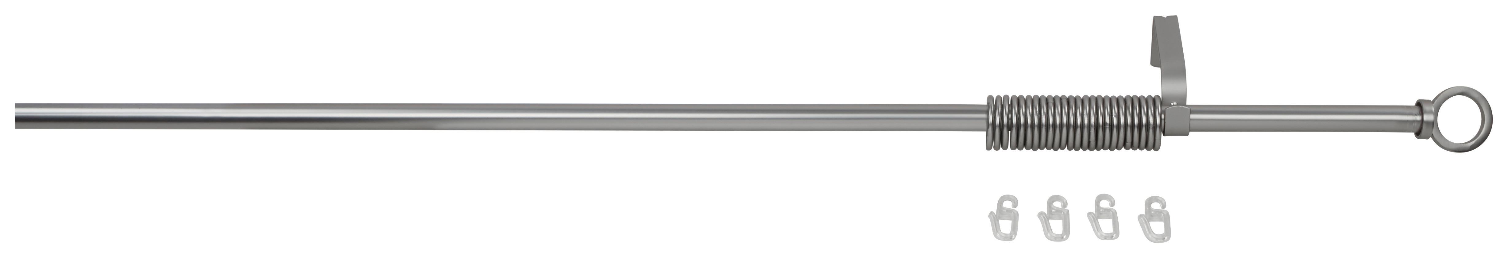 Rundstangengarnitur 1-Lfg Tina Silberfarben L: 130-240 cm - Silberfarben, KONVENTIONELL, Metall (130-240cm) - Ondega