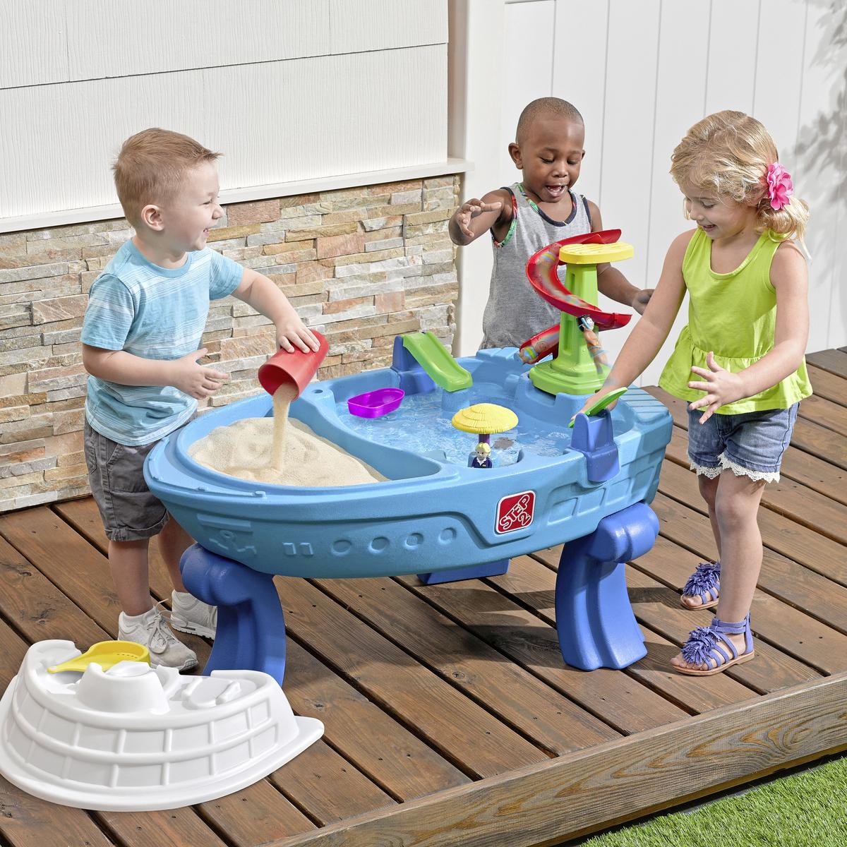 Sand- Und Wassertisch Step Fiesta Cruise Bxhxt 100x71x67 Cm - Blau/Multicolor, MODERN, Kunststoff (100,3/71,1/67,3cm) - Ambia Garden