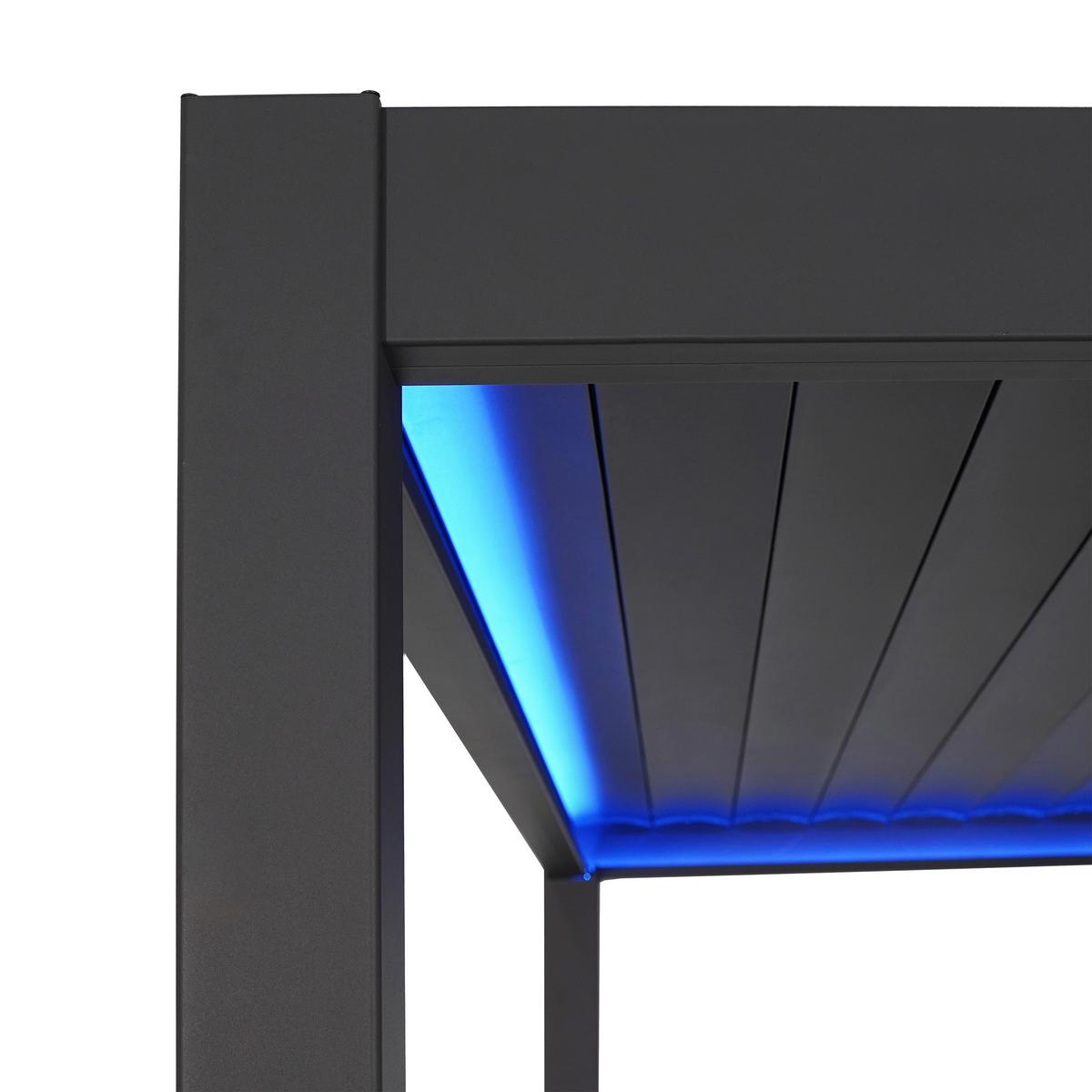 Pergola 111 E-Motion 3x6 - Anthrazit, Basics, Metall (600/250/300cm) - Gardenson