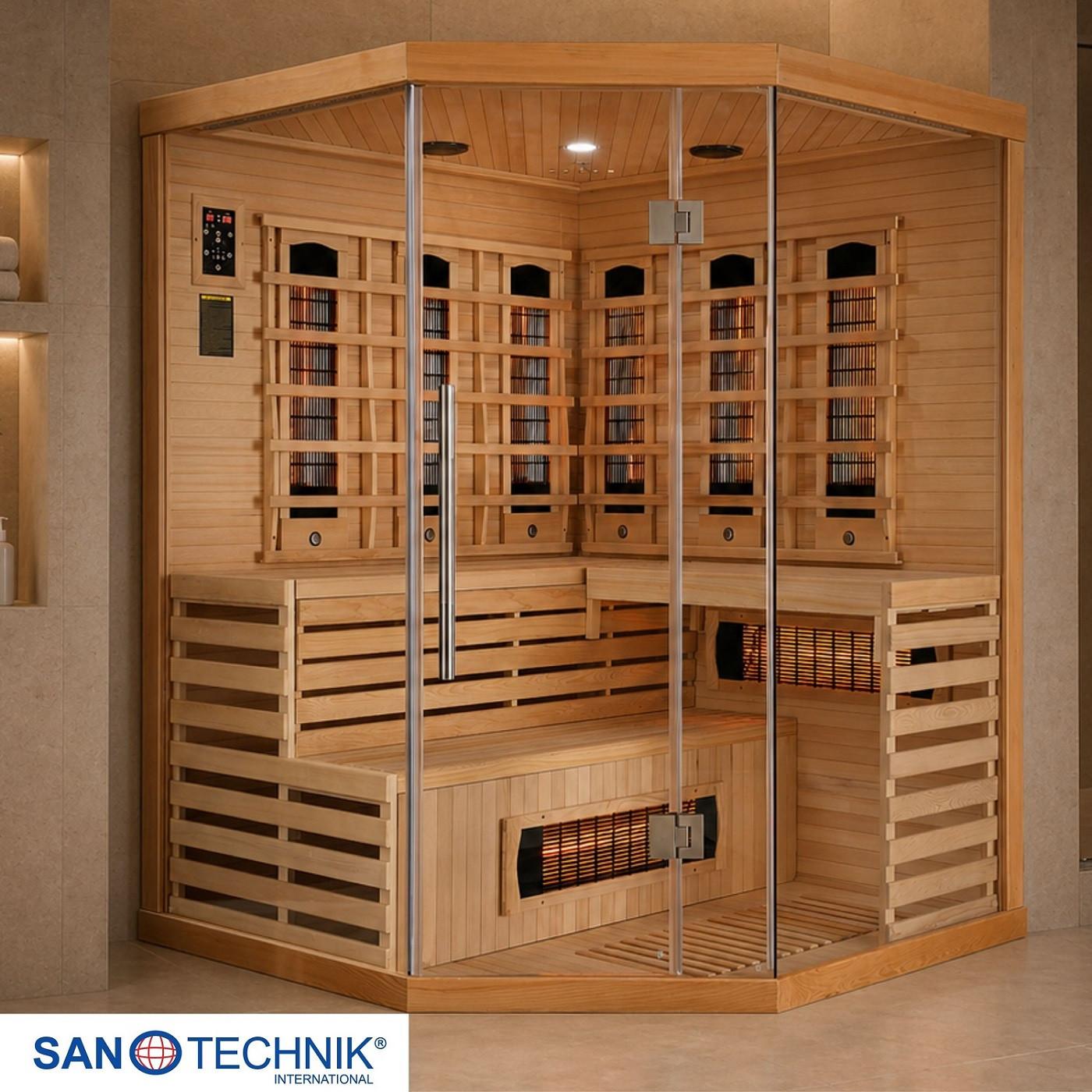 Infrarotkabine 4 Personen BHT: 150x200x150 cm Deluxe - Braun, MODERN, Holz (150/200/150cm) - Sanotechnik