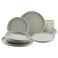 Tafelservice Uno Keramik 4personen Geschirr Set Grau - Grau, KONVENTIONELL, Keramik - Creatable