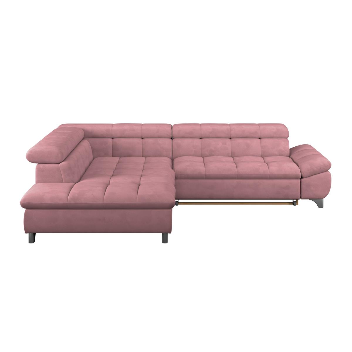 Ecksofa Gemini Rosa, B: 234 Cm - Chromfarben/Rosa, KONVENTIONELL, Textil (234/312cm)