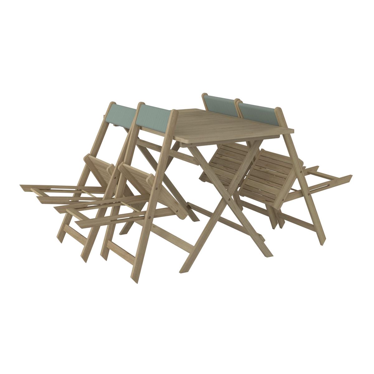 Balkonset Meran 5 Teilig - Akaziefarben, MODERN, Holz (110/42/74/77/70/47cm) - James Wood