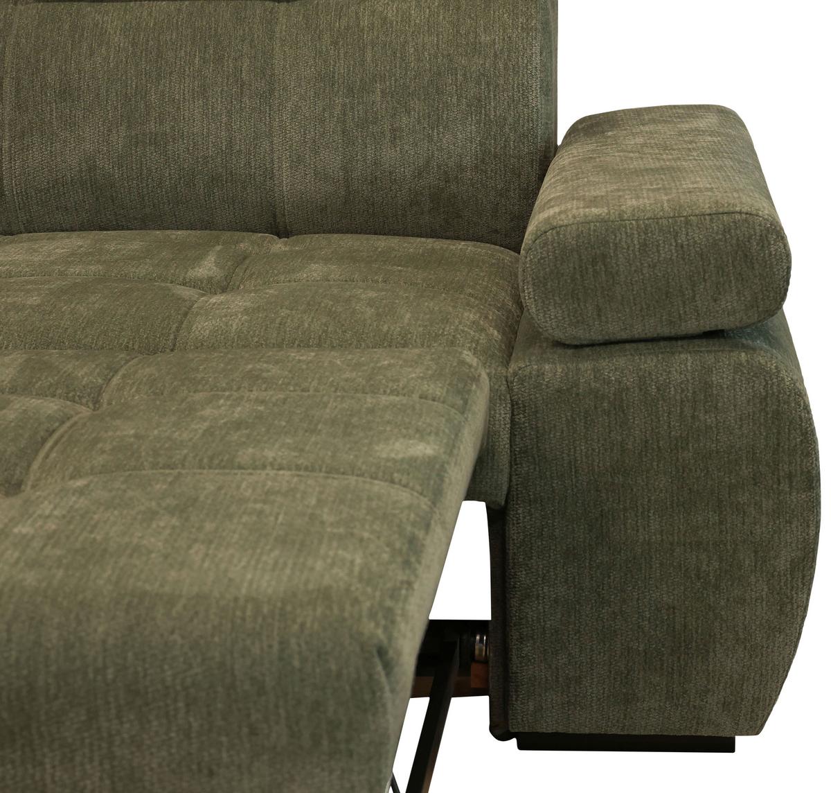 Rohová sedačka VEGAS, levá, lesní zelená žinylka - černá/lesní zelená, Design, dřevo/textil (173/294cm)