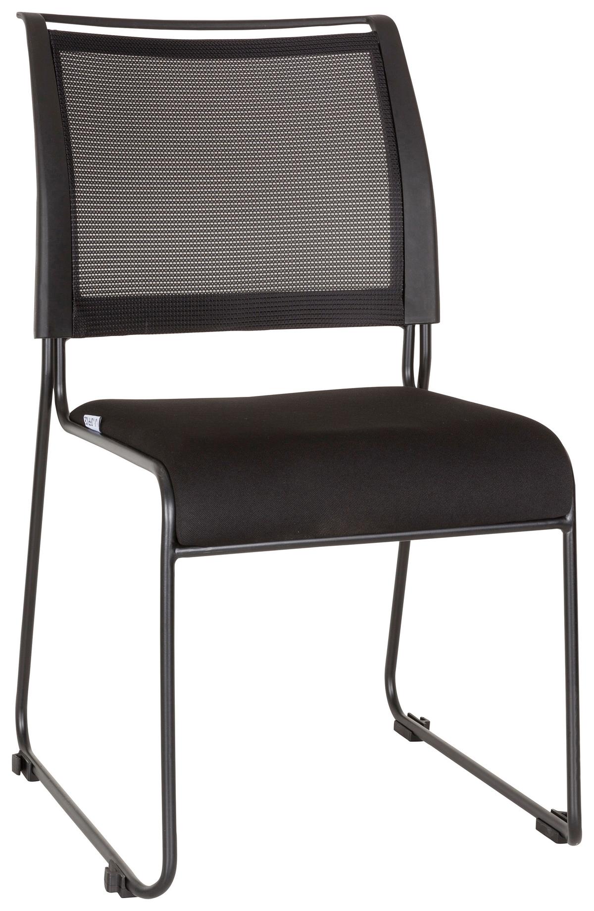 Besucherstuhl Padua V Schwarz - Schwarz, MODERN, Textil/Metall (48/87/61cm) - MID.YOU