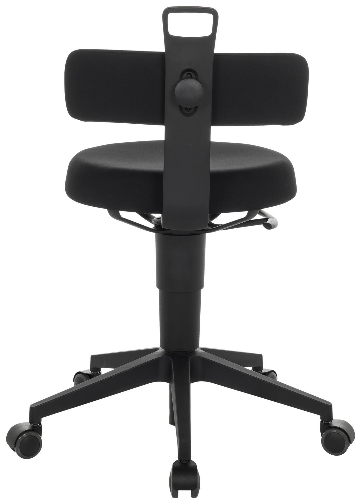 Bürohocker Top Work Flex - Schwarz, Basics, Kunststoff/Textil (40/74-86/46cm) - MID.YOU