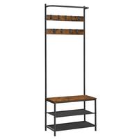 Garderobe Hsr411b01 - Dunkelgrau/Schwarz, Trend, Holzwerkstoff/Metall (64/180/32.2cm) - MID.YOU