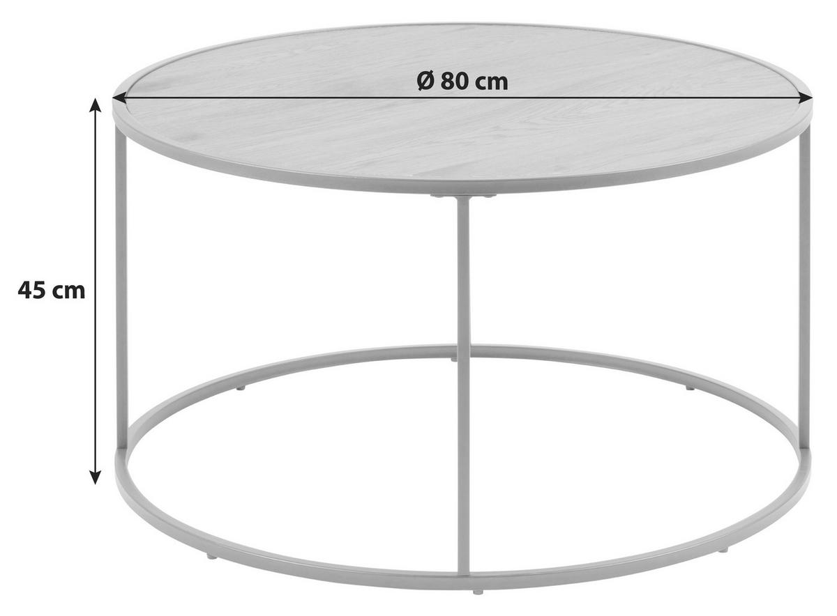 Couchtisch Seaford - Eichefarben/Schwarz, Design, Holzwerkstoff/Metall (80/80/45cm) - MID.YOU