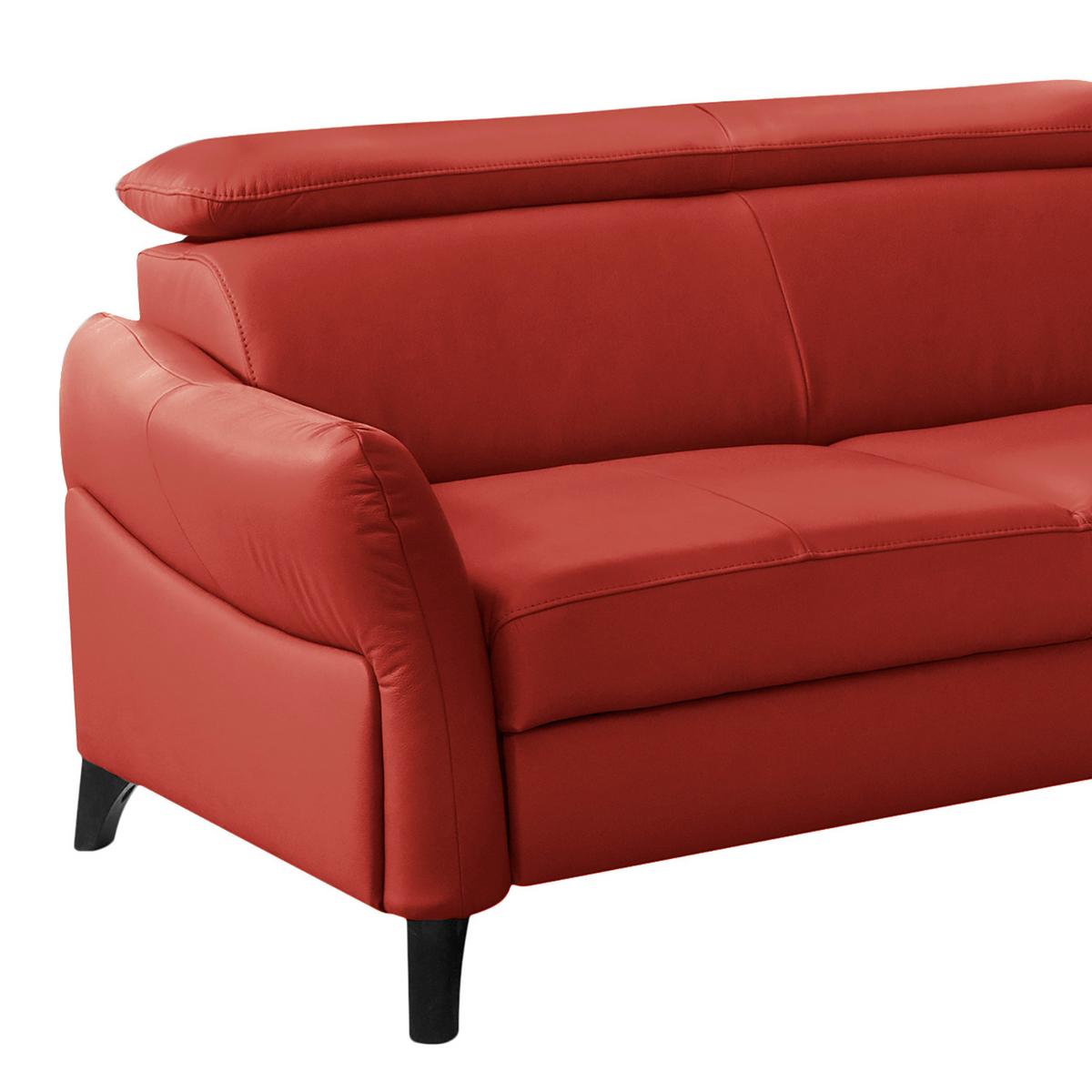 Ecksofa Note New Teilleder 244x199 - Rot/Schwarz, Design, Leder/Textil (244/199cm) - Livetastic