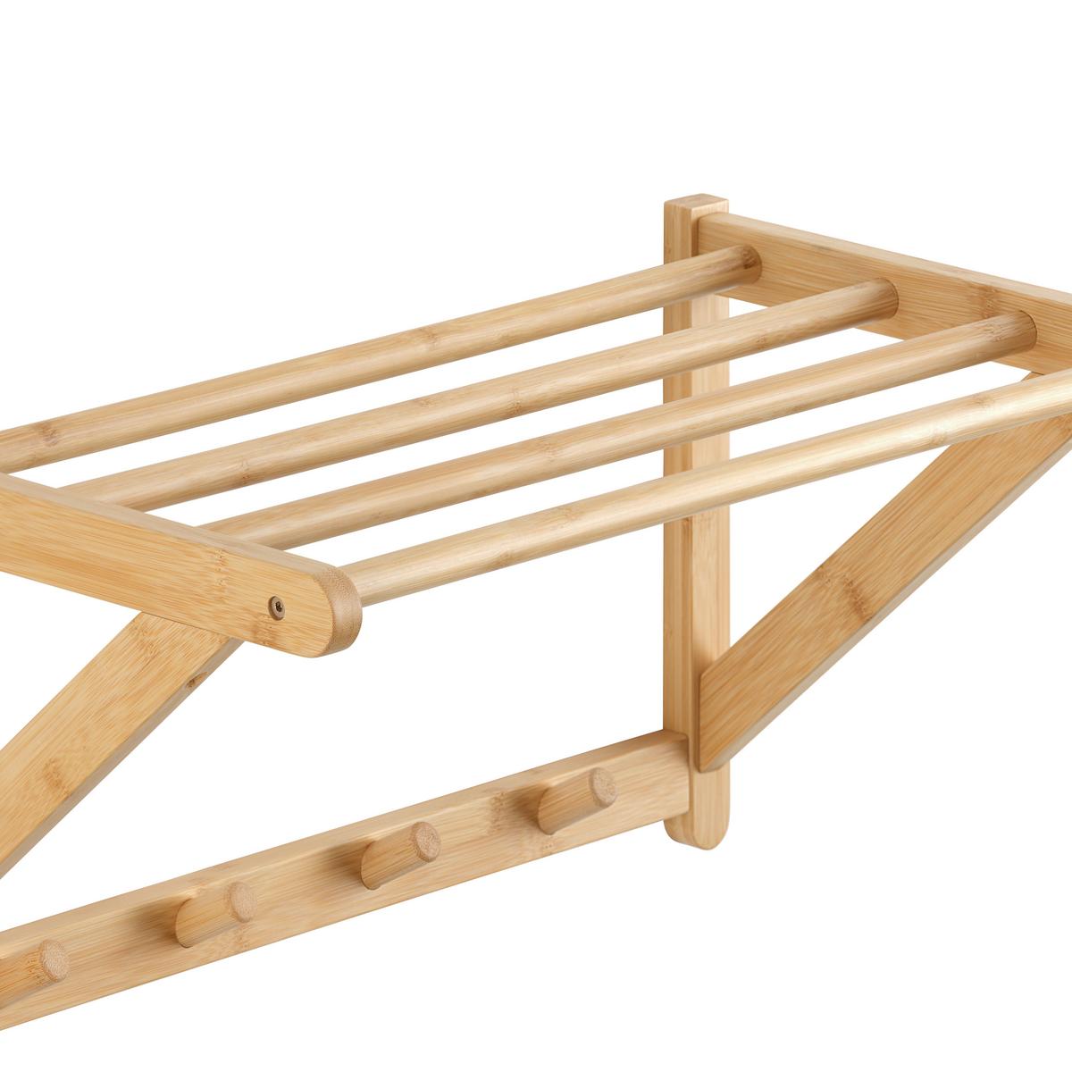 Nástenný vešiak BONNIE, bambus - prírodná farba, Konventionell, drevo (51/25/28cm) - Based