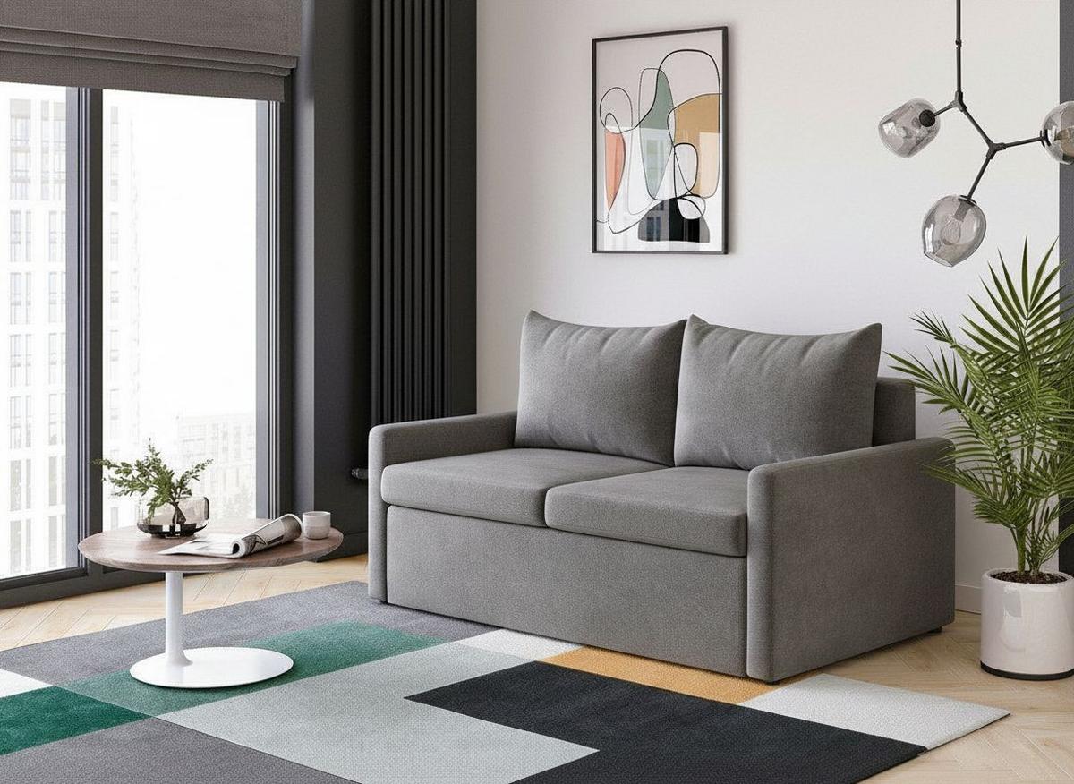 Schlafsofa Cologne Dunkelgrau B: 152cm - Dunkelgrau/Schwarz, Design, Textil (152/89/92cm) - MID.YOU