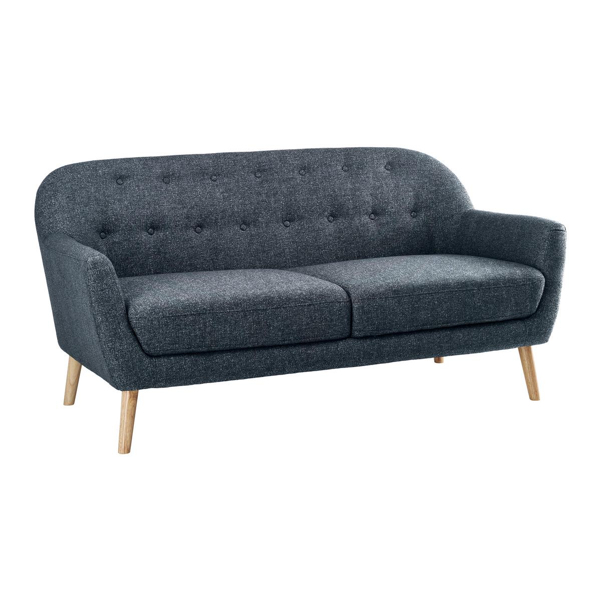 Pohovka LORY šedá - tmavě šedá/přírodní barvy, Moderní, dřevo/textil (170/78/86cm) - Bessagi Home