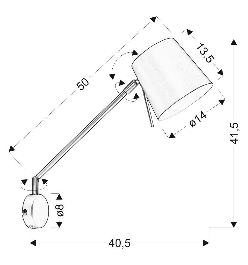 Wandleuchte 21-73914 - Schwarz, Basics, Metall (14/40.5/41.5cm)