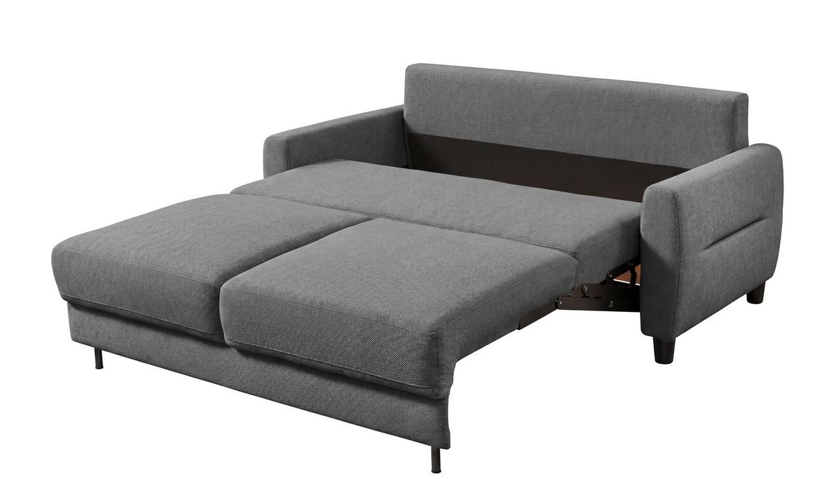 Schlafsofa Rio Elaris B: 192cm - Schwarz/Graphitfarben, MODERN, Textil (192/83/99cm) - MID.YOU