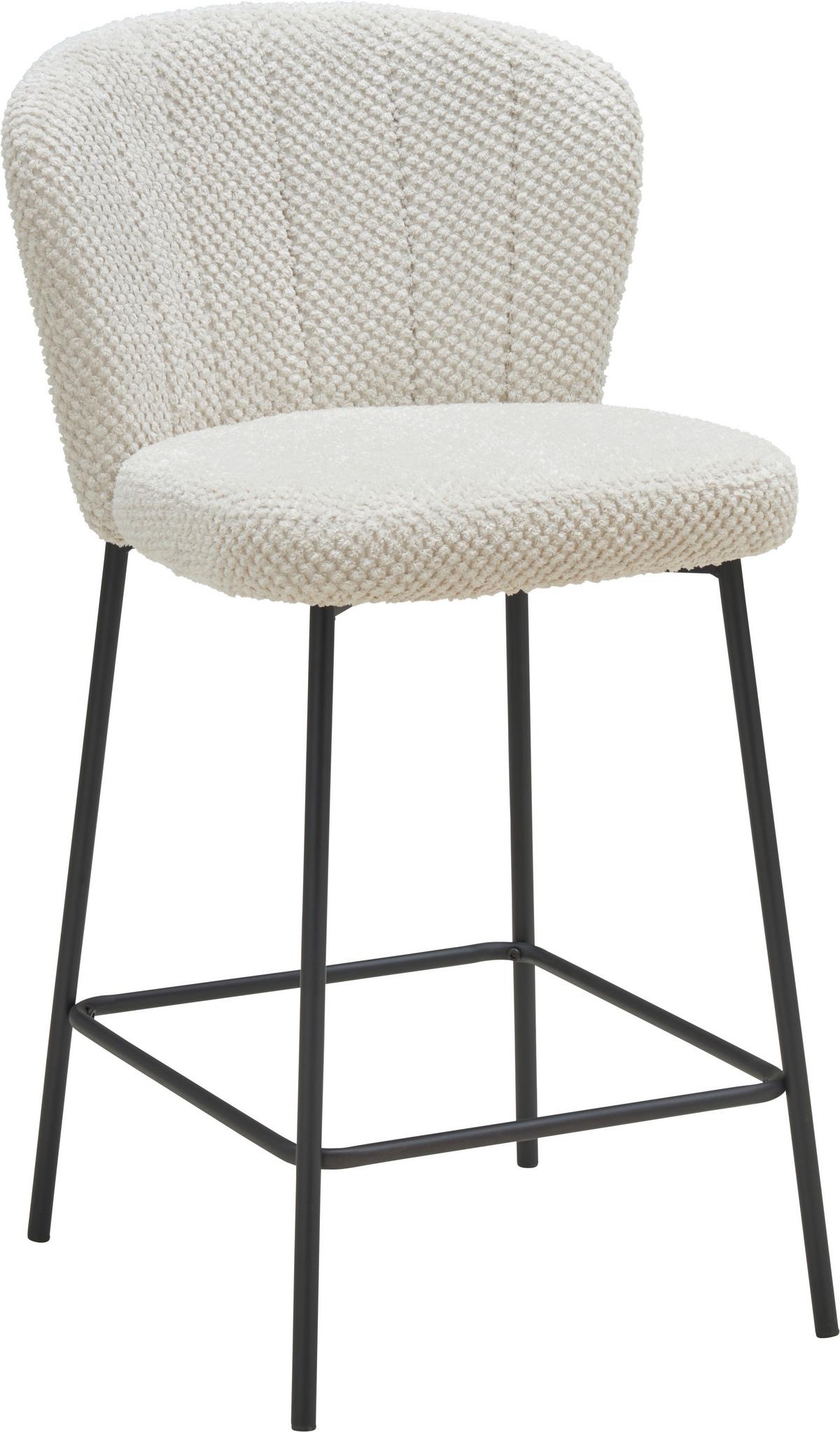 Barhocker Paris - Beige/Schwarz, LIFESTYLE, Holz/Textil (55/101/59cm) - Livetastic