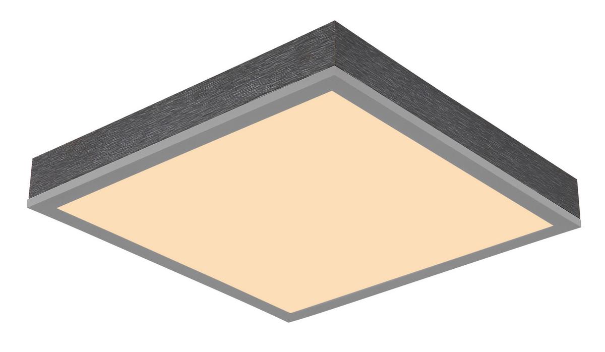 LED-Deckenleuchte Doro L: 30cm Silberfarben Weiß Dunkelgrau - Dunkelgrau/Silberfarben, KONVENTIONELL, Kunststoff/Metall (30/30/6cm) - Globo