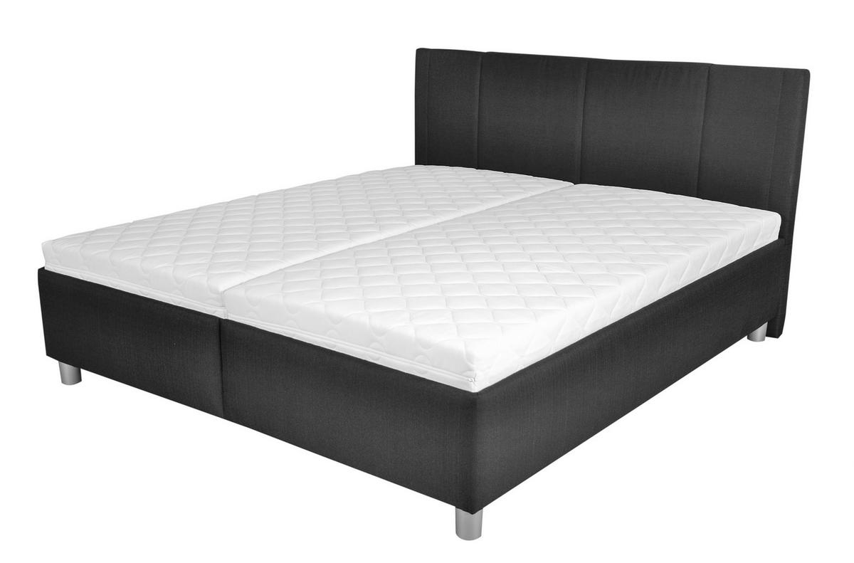 ČALOUNĚNÁ POSTEL NOTTE - černá/barvy stříbra, Moderní, textil/plast (213/188/106cm)