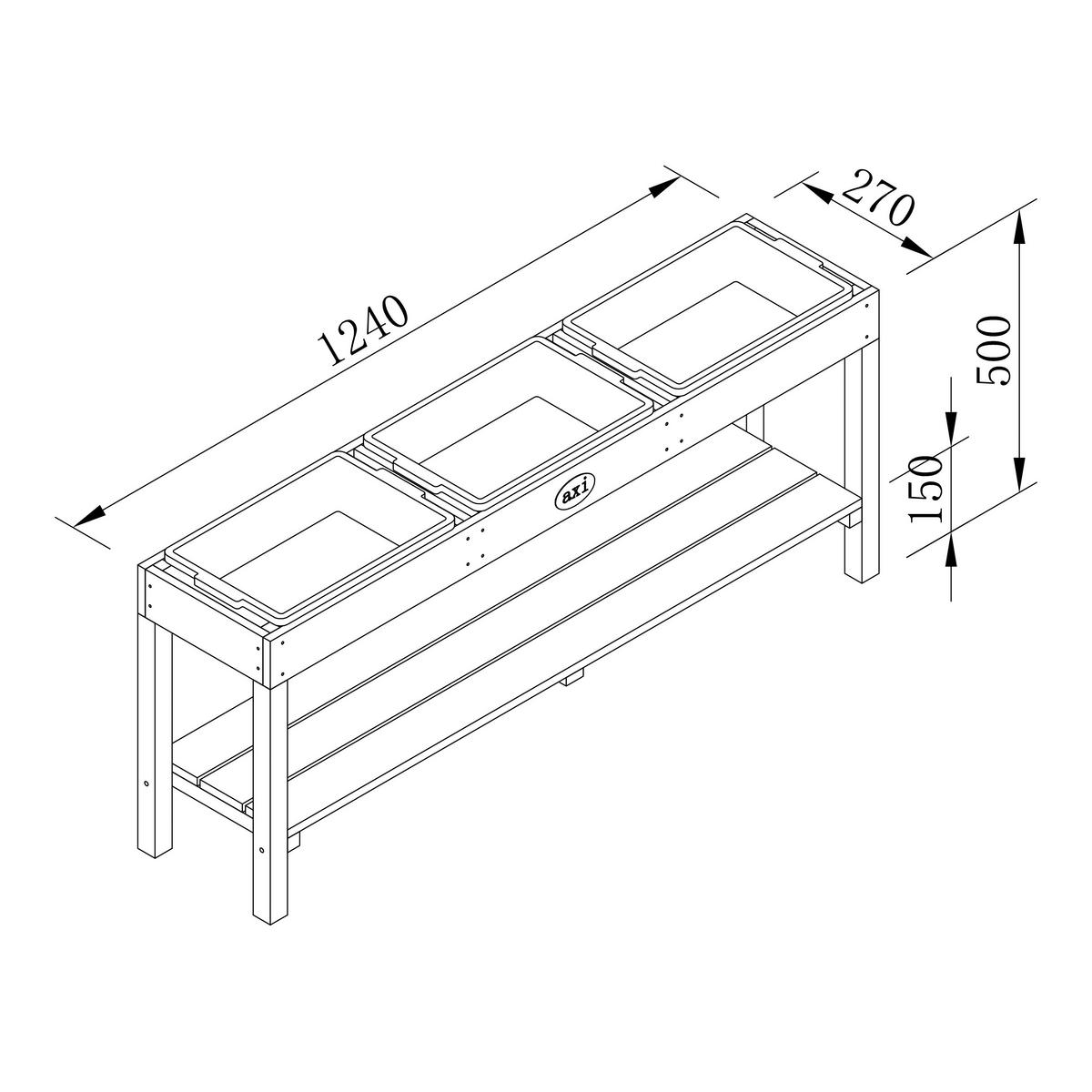 Sand- Und Wassertisch A060.080.00 - Blau/Braun, KONVENTIONELL, Holz/Kunststoff (124/50/27cm) - Ambia Garden