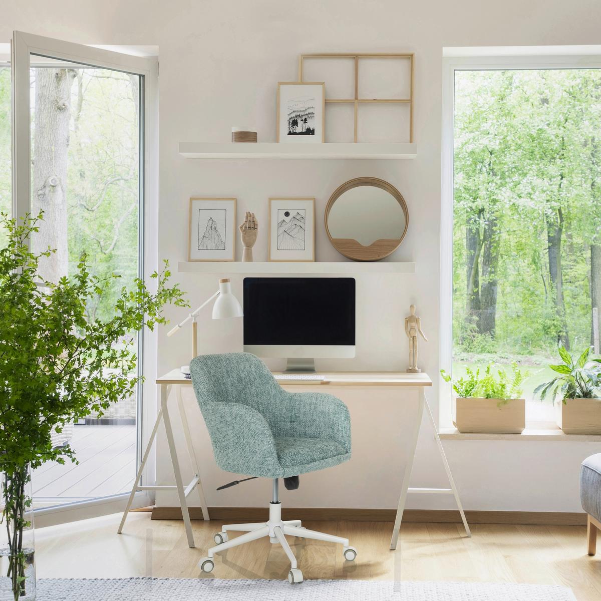 Drehstuhl Solao Home Mintgrau B: 58 cm - Mintgrau/Weiß, MODERN, Textil/Metall (58/78/60cm) - MID.YOU