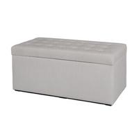 Hockerbank Pouf Welle Hellgrau H: 45 Cm Mit Stauraum - Hellgrau/Schwarz, Basics, Textil (90/45/42cm) - P & B