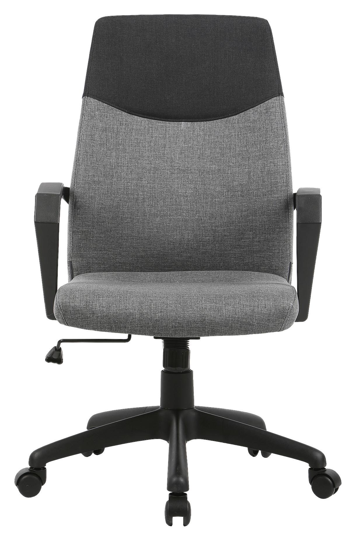 Drehstuhl Edgy Grau B: 58 cm - Schwarz/Grau, LIFESTYLE, Kunststoff/Textil (58/106,5/56cm) - MID.YOU