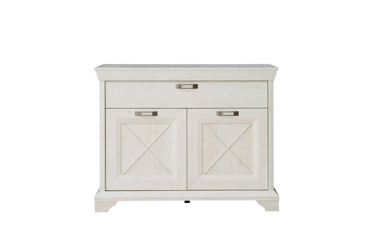 Sideboard B: 123,3 cm Kashmir, Pinienfarben/Weiß - Weiß/Pinienfarben, ROMANTIK / LANDHAUS, Holzwerkstoff/Kunststoff (123,3/95,9/48,2cm) - MID.YOU