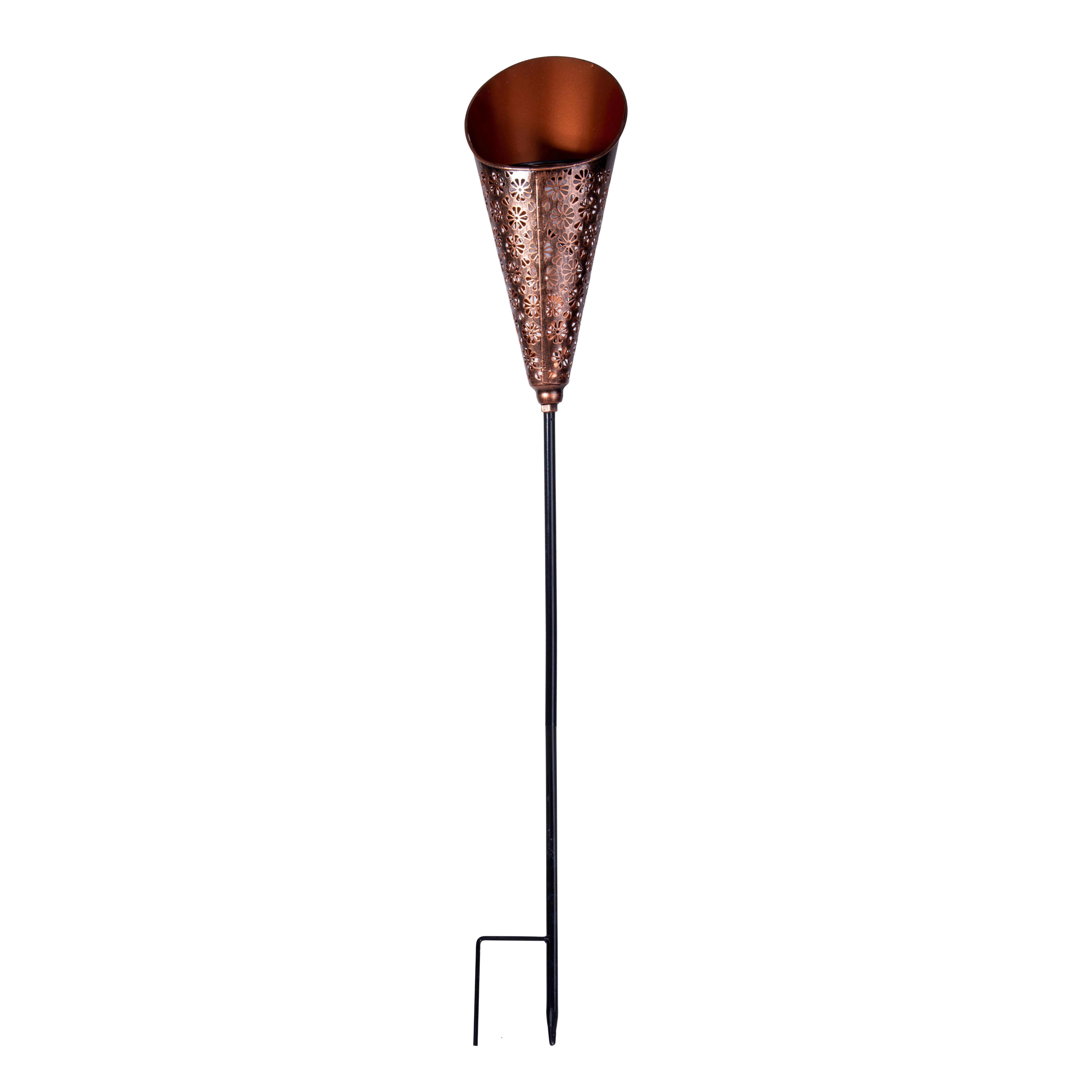 SOLARLEUCHTE 5296147 TORCH - Schwarz/Kupferfarben, Basics, Kunststoff/Metall (15/12.5/96cm) - Näve