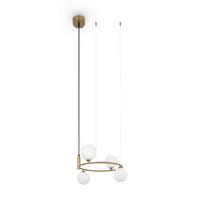 Pendelleuchte Ring - Messingfarben/Weiß, Trend, Glas/Metall (39/28cm) - MAYTONI