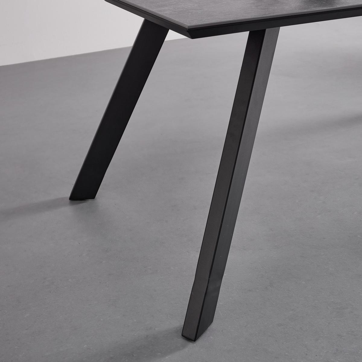 Jídelní stůl LITTA 180x90 cm - černá/tmavě šedá, Moderní, kov/dřevo (180/90/76cm) - P & B
