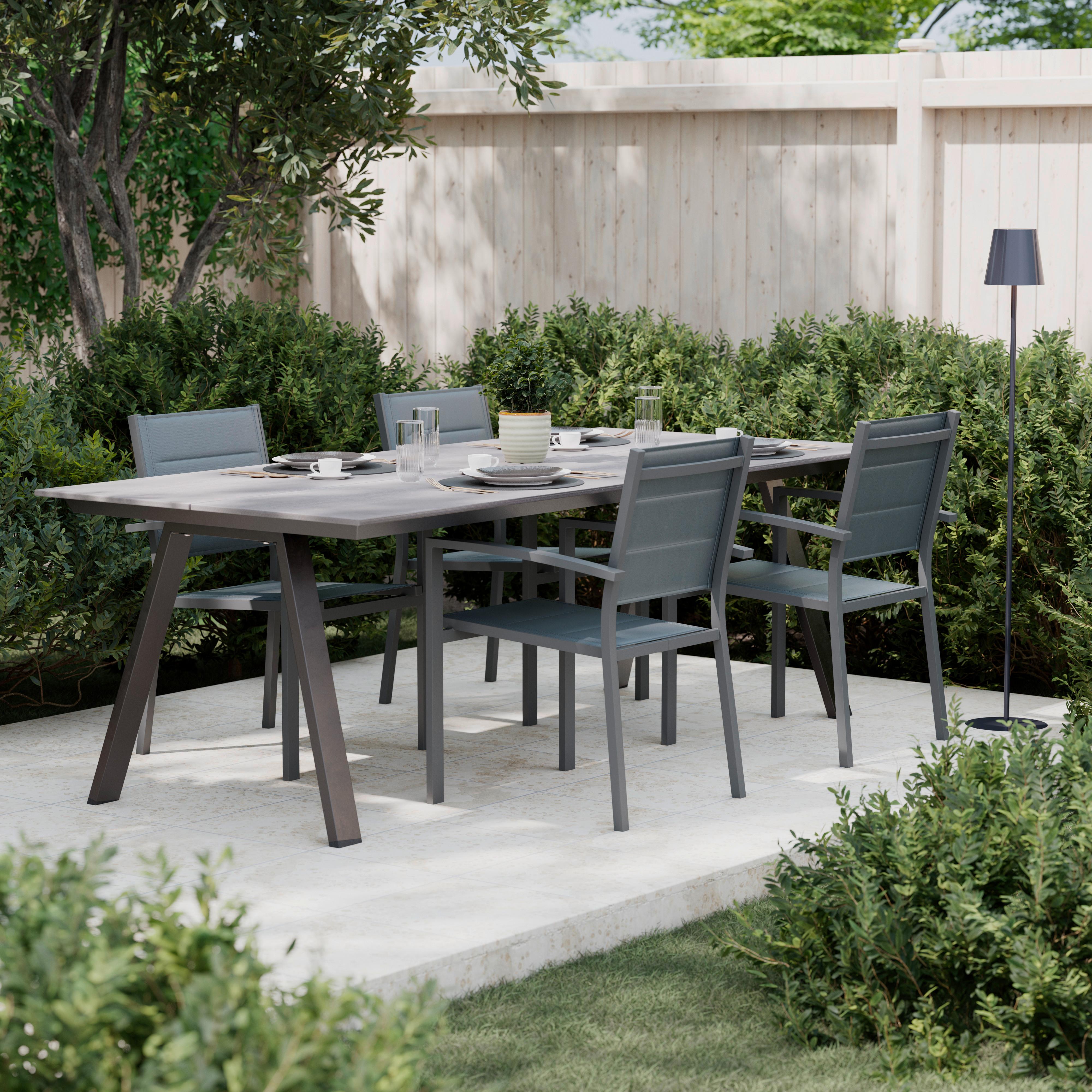 ZAHRADNÍ STŮL BERGEN - černá/antracitová, Moderní, kov/plast (220/74/100cm) - Mömax