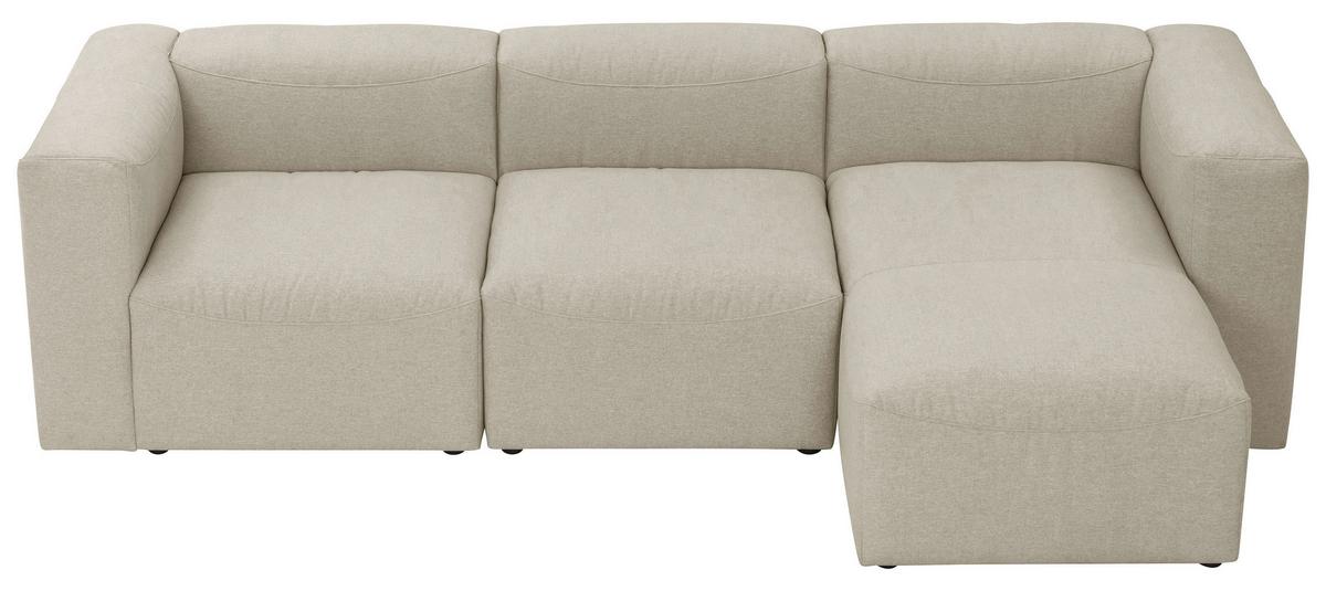 Ecksofa Lena Creme Flachgewebe - Creme, Design, Textil (275/73/160cm) - Max Winzer