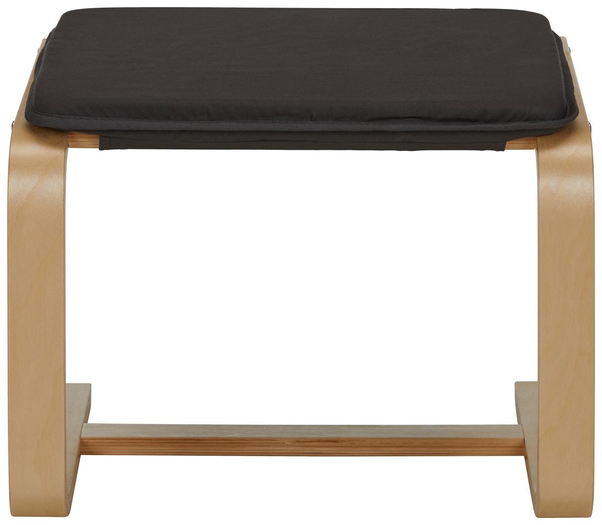 TABURETKA MANU - sivá/prírodná farba, Modern, drevo/textil (51/38/48cm)