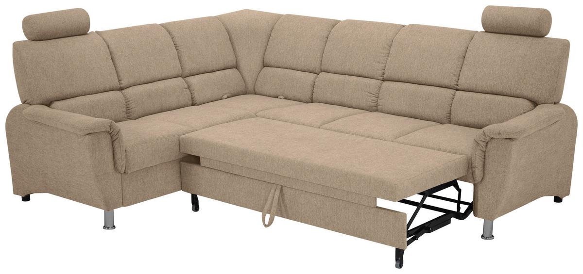 Sedačka MARSYLIA, levá, šedohnědá - černá/barvy stříbra, Design, kov/dřevo (219/270cm) - MID.YOU