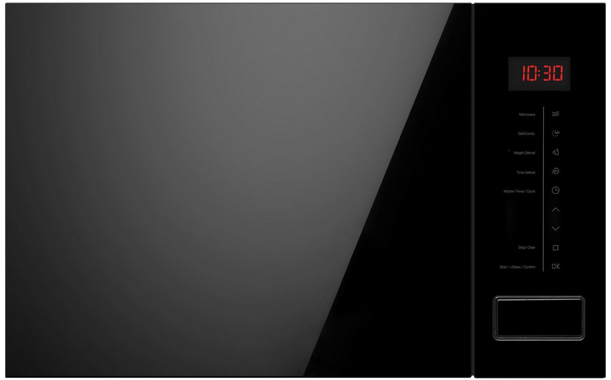 Einbaumikrowelle Emw 328 800 V - Schwarz, MODERN, Glas/Metall (56/38/30cm) - Amica
