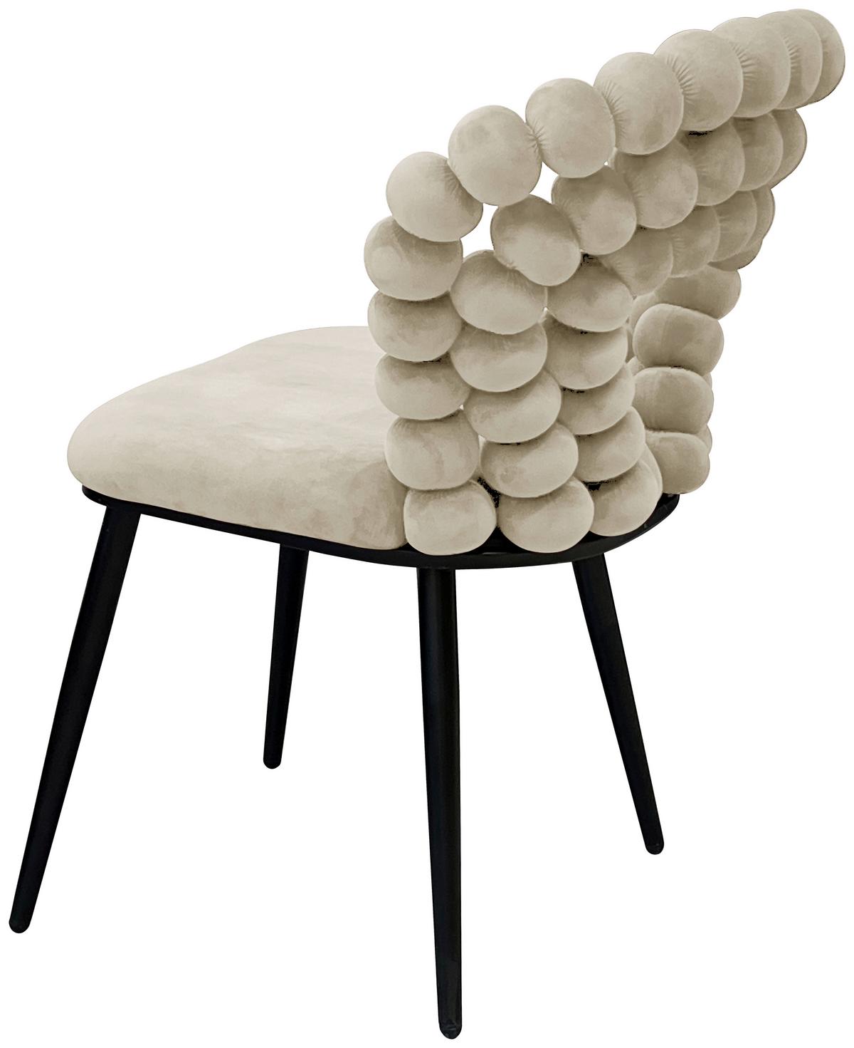 Židle LIA velúr béžová - černá/béžová, Lifestyle, kov/dřevo (55/85/62cm) - Mömax