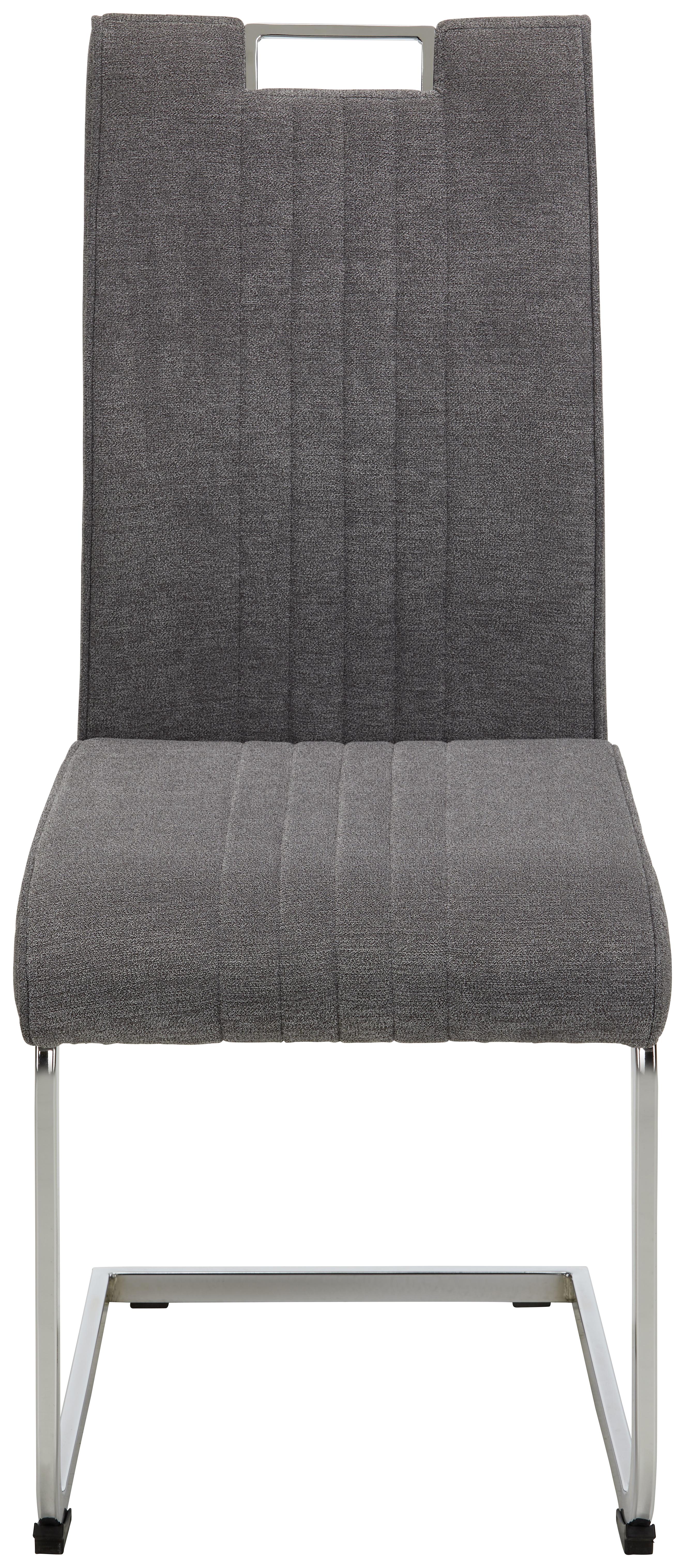 Stolička KATJA sivá - sivá/chrómová, Modern, kov/textil (42/98/56cm) - Mömax